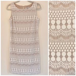 J. Howard Boho Lace Knit Overlay Dress